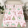 thumbnail image 2 of Manfei Cute Snowman Twin Sheet Sets for Girls, Dreamy Christmas Cartoon Twin Fitted Sheet, Fairy Tale Flat Sheet, Super Cozy Room Decor, 3-Piece, 2 of 7