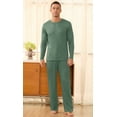 thumbnail image 2 of Iceglad Men's Pajama Set Soft Ribbed Knit Long Sleeve Top and Pants Mens Loungewear 2 Piece Sleep Set, 2 of 8