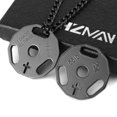 thumbnail image 3 of HZMAN Mens Fashion Stainless Steel Fitness Gym Dumbbell Weight Plate Barbell Chain Pendant Necklace (Black), 3 of 6