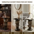 thumbnail image 4 of Leopard Head Accent Table, Animal Statue End Table with Faux Marble Top, Resin Sculpture Side Table for Living Room, Hallway, Boutique Display, Antique Brown, 4 of 8