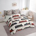 thumbnail image 2 of Manfei Toy Train 7pcs Queen Bedding,Cartoon Boys Art Bedding Comforter Set Queen,Red Blue,Light Gray Reversible, 2 of 7