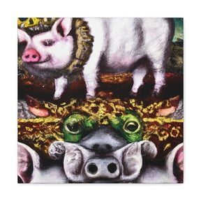 Pigs in Baroque Style - Canvas