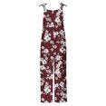 thumbnail image 5 of Sexlip Women's Floral Print Overalls Pants Adjustable Straps Lightweight Fabric Stylish Design Vacation Daily Outfit Red XXL, 5 of 5