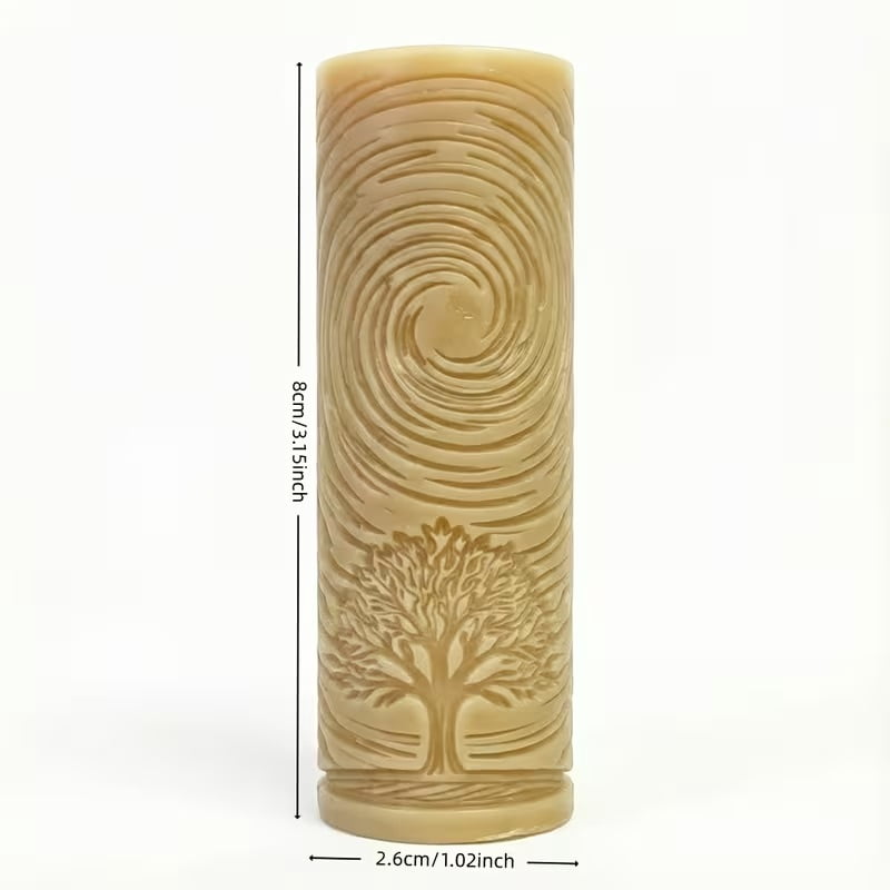 Star Track Tree Texture Roller | Handmade plastic clay mold tool with 3D branch and bark texture, suitable for polymer clay, ceramics, and resin crafts