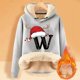 thumbnail image 2 of WILLBEST Sudadera Navideña para Mujer, con Estampado de Letras Navideñas, de Lana Gruesa, Cálida para El Invierno XX-Grande, 2 of 4
