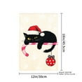 thumbnail image 4 of JOOCAR Black Cat Wearing Santa Hat Holding Candy Cane with Red Ornament Garden Flag for Winter Christmas Home Outdoor Garden Yard Door Decor 12x18 inch, 4 of 5
