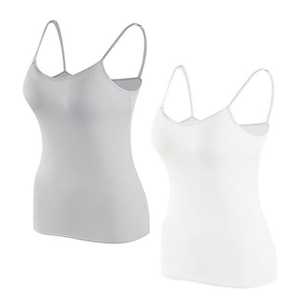 Bigersell Womens Bra Pack Upgrade Womens 2pc Sports Bra Wirefree Padded Medium Impact Yoga Bras Gym Running Workout Tank Tops for Workout Sleeping Traveling Full-Coverage Bra Style F-174 Gray S