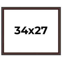 34x27 Frame Brown Round Mahogany Solid Wood Picture Frame | 1.625 Inch Moulding Width | with UV