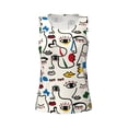 thumbnail image 4 of Xecao Aabstract Eyes print women's scoop neck, loose-fit workout tank tops for the gym., 4 of 9