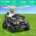 thumbnail image 6 of Funcid 12 Volt Ride on Truck, Ride on Toys for Toddlers with Remote Control, Electric Cars, Ride on Cars w/ 3-point Safety Belts, Built-in Music, Bright LED Headlights, Spring Suspension, Black, 6 of 7