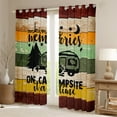 thumbnail image 2 of RV Camper 30%-50% Blackout Curtains,Camping Curtains & Drapes Camping Decor,RV Travel Car Camping Window Curtains,Hand Drawn Wooden Plank Grunge Vintage Window Treatments Brown Yellow, 2 of 6