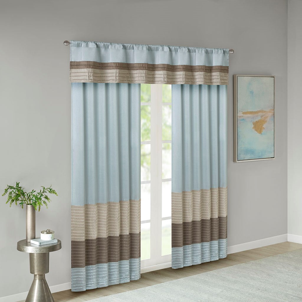 MAYEERTY 1 Pc Polyoni Pintuck Curtain Panel