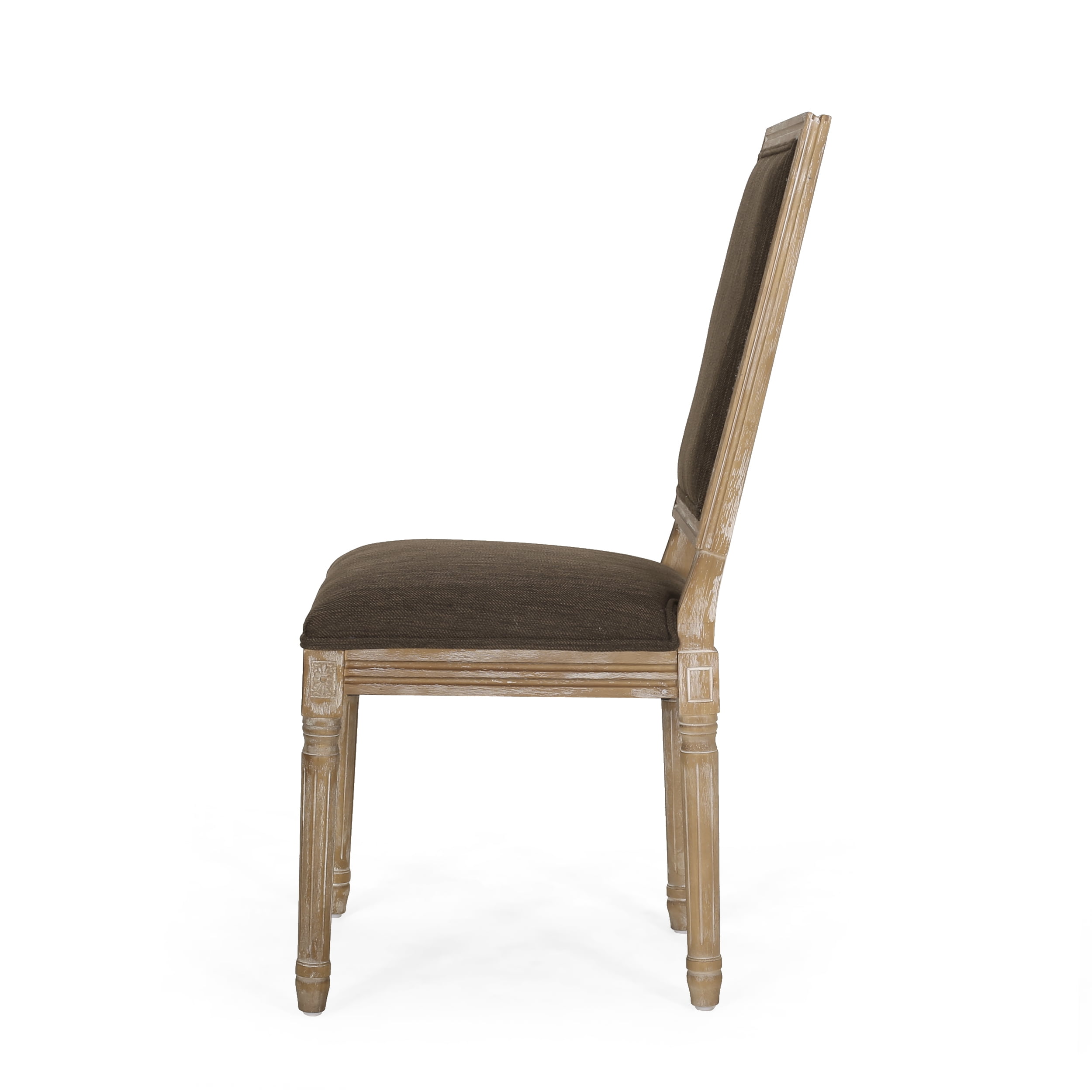 Noble House Robin French Wood Upholstered Dining Chair, Set of 4, Brown