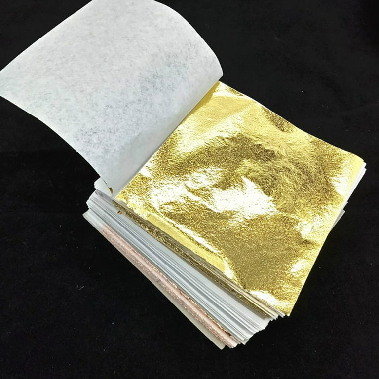 DECONICER 300pcs Imitaion Gold Leaf Sheets for Resin.3 Multi-Color Gold Foil Sheets (Gold,Champagne Gold,Champagne Silver) Are Suitable for Art