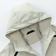 thumbnail image 4 of Windbreaker Men Casual Loose Fitting Long Sleeved Zippered Hooded Jacket Windbreaker Front-Zip Jacket Khaki L, 4 of 6