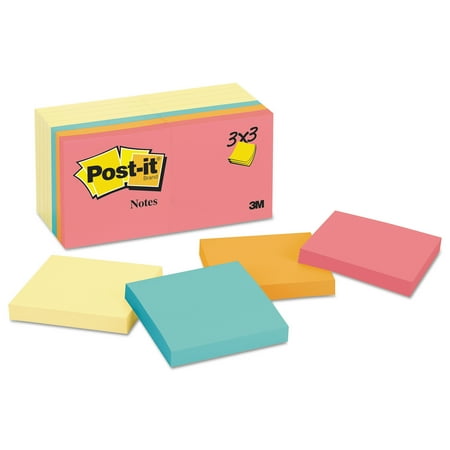 14 Note - Post-it Sticky Notes Value Pack, 14 Pads, 3in. x 3in., Canary Yellow with 6 Bonus Color Pads