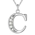 thumbnail image 6 of opvise Necklace Popular Silver Plating Copper English Letters Rhinestone Pendant Chain for Party Silver, 6 of 8