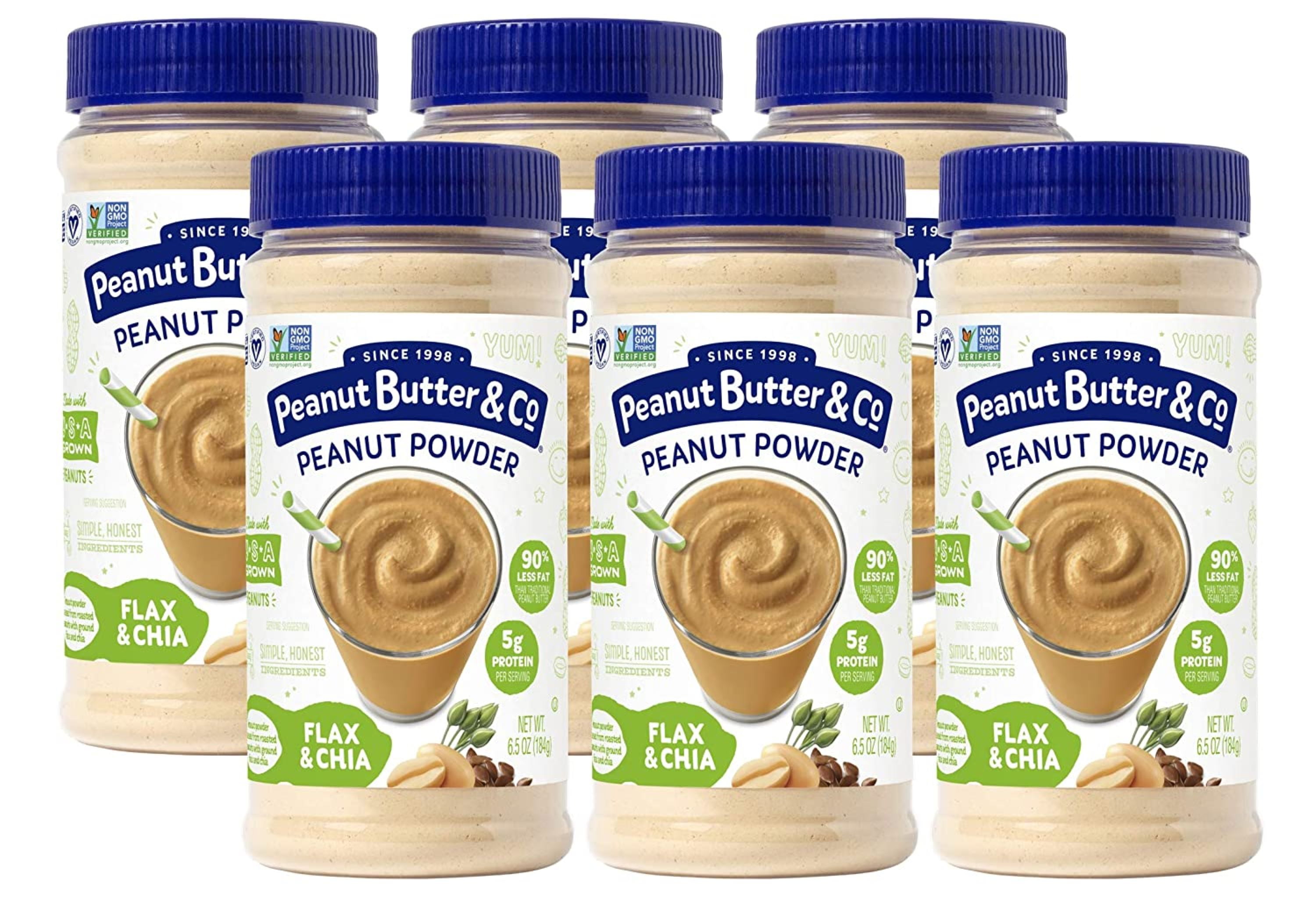 Peanut Butter & Co, Flax and Chia Peanut Butter Powder, 6.5 oz, 6 Pack