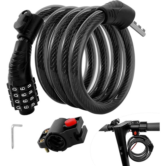 Candado para patinete eléctrico FXINRUIA, cable de acero de 1,2 m con combinación
