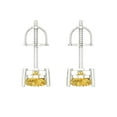 thumbnail image 4 of Clara Pucci 1.5 ct Brilliant Heart Cut Studs VVS1 Genuine Conflict free Yellow Zircon Solid 14K White Gold Designer Everyday Earrings Screw back, 4 of 5
