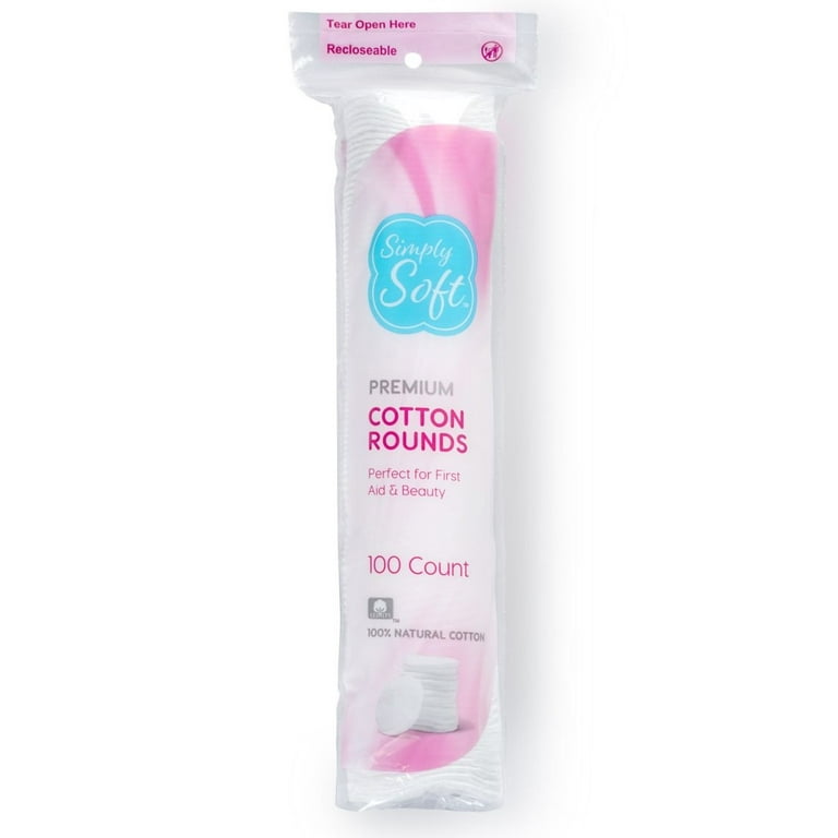 Simply Soft Premium Cotton Rounds 100 Pure Cotton Absorbent Cotton Pads 100 ct Pack of 3