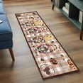thumbnail image 4 of Runner Rug 2 x 6 Ft, Farmhouse Coffee Time Washable Non-Slip Floor Mat for Kitchen Hallway/Entryway, Vintage Gnomes Desserts Khaki Plaid Long Kitchen Runner Area Rugs for Living Room, Low-Profile, 4 of 7