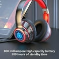 thumbnail image 5 of Uandlove Bluetooth Headset for Truckers,Macaron Colored Luminous Seven Color Breathing Light Head Mounted Bluetooth Earphones,Red, 5 of 6