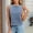 Light Blue, variant on Women's Denim Look Crop Tank Top Crew Neck Sleeveless Center Seam Back Zip Summer – Slim Cotton