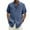 Blue, variant on Mens T-Shirt Solid Short Sleeve Stand Collar Buttons Pullover Tops