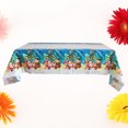 thumbnail image 3 of 108x180cm Disposable PE Plastic Tablecloths Christmas Bell Table Covers Table Linen for Christmas Blue, 3 of 9
