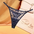thumbnail image 3 of Panties for Women,Elegant Floral Lace Thong Underwear For Women Comfortable Seamless Design Soft Breathable Fabric All Day Wear,Womens Underwear,Blue,One Size, 3 of 3