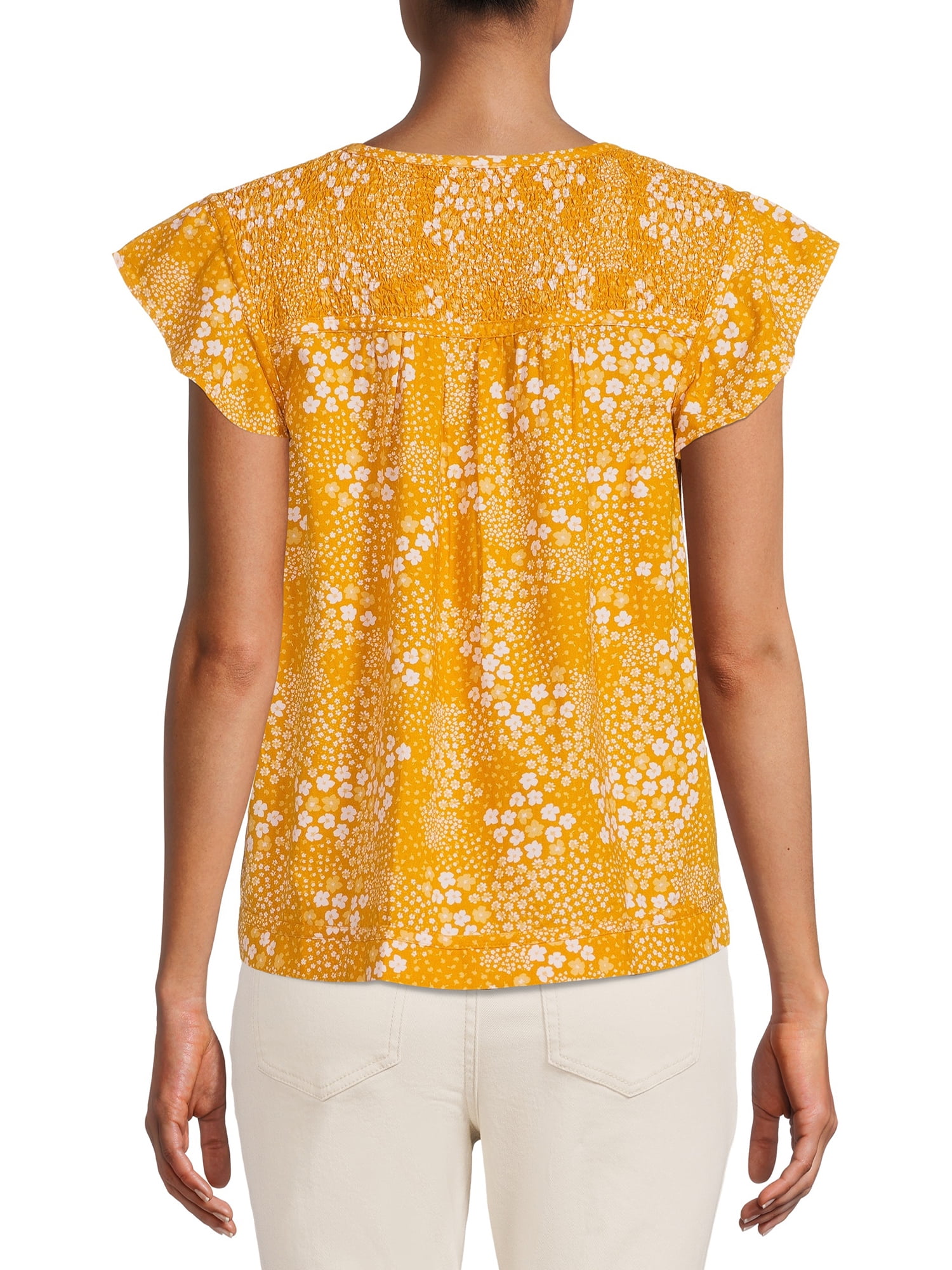 Time and Tru Women's Flutter Sleeve Top