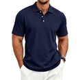 thumbnail image 2 of Men's Quick Dry Tactical Polo Shirt, Lightweight Breathable Performance Polo, Short Sleeve UPF 50+ Outdoor Golf Shirt Navy 2XL, 2 of 9