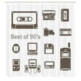 thumbnail image 3 of Ambesonne Video Game Shower Curtain, 90s Nostalgia Game, 69"Wx70"L, Brown, 3 of 5