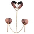thumbnail image 3 of Cadena para el pecho,Fiesta de cadenas corporales con forma de corazón y pezoneras,Cadena para el pecho de mujer de cuero sintético práctica,Pegatinas para cubrir el pecho,moda, 3 of 8