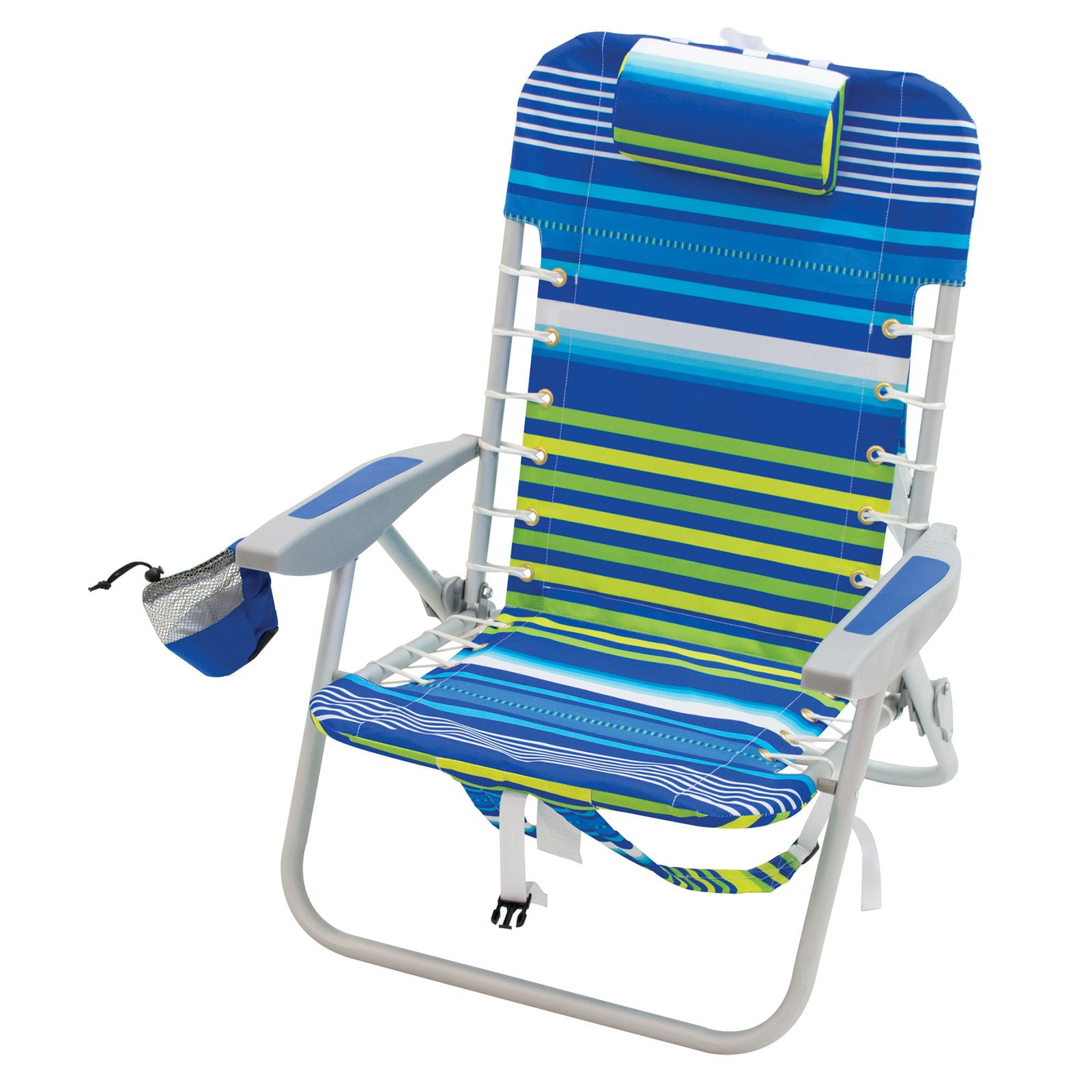 RIO Beach 4-Position Lace-Up Backpack Beach Chair - Stripe