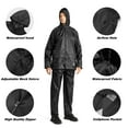 thumbnail image 4 of SPEEDRUN Men' Waterproof Rain Suit 2 piece Golf Waterproof Gear Rain Suits for Men Lightweight Raincoat Jacket Hooded and Pants Black XL, 4 of 6