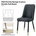 thumbnail image 5 of JERFIT Modern PU Leather Dining Chairs Set of 6, Upholstered Side Chairs with Black Metal Legs for Kitchen Restaurant Dining Room, 5 of 10