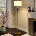thumbnail image 6 of Evelyn&Zoe Bernard Two-Tone Floor Lamp with Fabric Shade, Brass/Blackened Bronze/White, 6 of 6