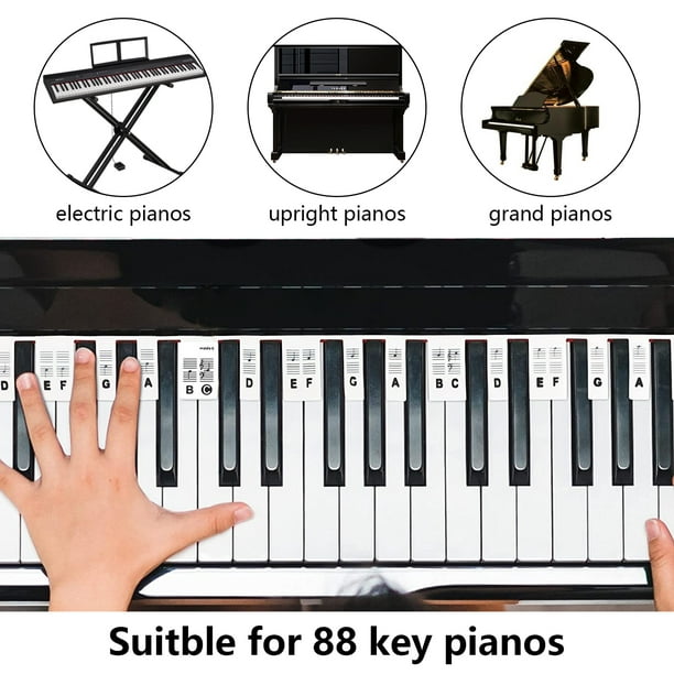 Étiquettes de Notes de clavier de Piano en Silicone, Guide de