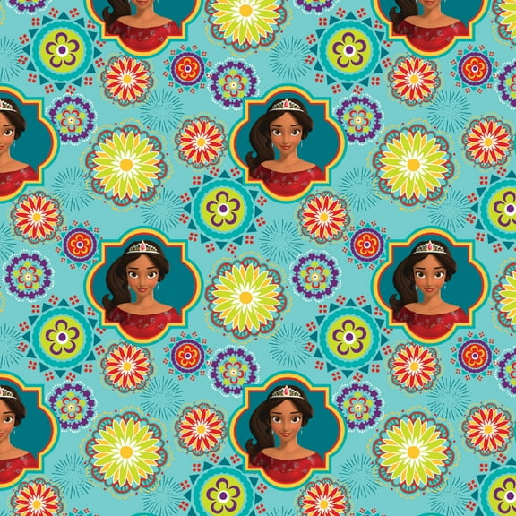 Disney Elena Of Avalor Ready To Rule 61800 Teal Springs Creative 100% Cotton Fabric By The Yard