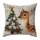 thumbnail image 2 of Fundas de almohada navideñas de 45 x 45 cm | Fundas de almohada decorativas festivas con tela de algodón suave y cremallera oculta para sofá, dormitorio, decoración del hogar, 2 of 5