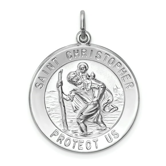 925 Sterling Silver Saint Christopher Medal Necklace Charm Pendant Religious Patron St