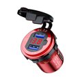 thumbnail image 1 of 12/24V Aluminium Metal 36W QC3.0 Dual USB Car Motor Charger Socket Waterproof With Voltmeter Switch Fast Quick Charge Adapter Red, 1 of 6