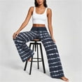 thumbnail image 5 of Women’s Stripe Casual Trousers - Elastic Waist Wide Leg Pants with Pockets - Loose Casual Home Loungewear Bottoms, 5 of 6