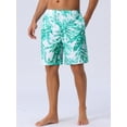 thumbnail image 2 of DARING DIVA Men's Drawstring Hawaiian Summer Beach Swim Shorts 38 Green White, 2 of 6