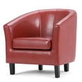 thumbnail image 2 of Home Square 2 Piece Contemporary Faux Leather Tub Chair Set in Red, 2 of 8