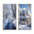thumbnail image 2 of Designart "Serene Snowy Winter II" Winter Landscape Framed Wall Art Set Of 2 - White Landscapes Framed Canvas Set For Living Room Decor, 2 of 7