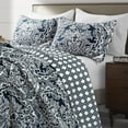 thumbnail image 4 of Lush Decor Aubree Damask Cotton Reversible Quilt, Full/Queen, Black/White, 3-Pc Set, 4 of 6