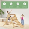 thumbnail image 6 of OLAKIDS Climbing Toys for Toddlers, 3 in 1 Foldable Kids Wood Montessori Pikler Climber Ladder with Ramp, Slide for Gym Playground, Baby Indoor Climb Play Structure Activity Set (Natural), 6 of 9